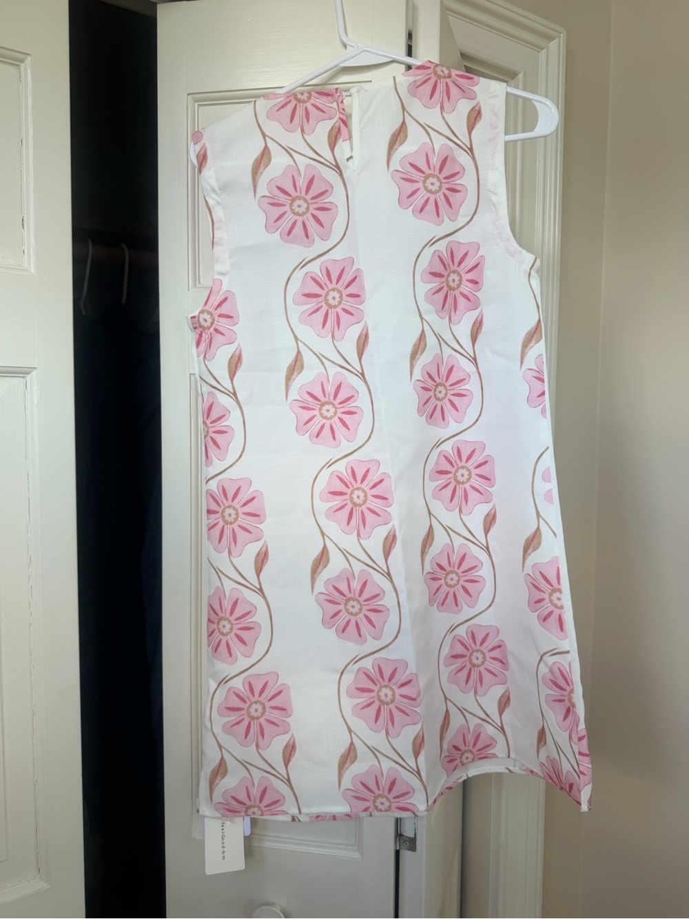 Commense Pink Floral Shift Dress on White